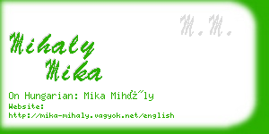 mihaly mika business card